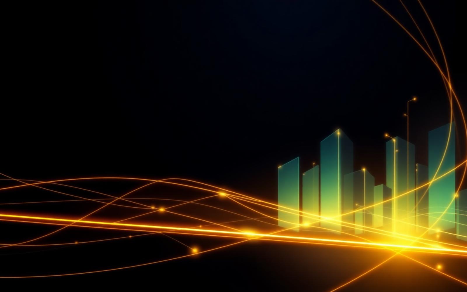 Abstract navy and gold capital markets visualization